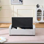 48-Inch Tufted Storage Ottoman Bench with Safety Hinge