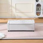 48-Inch Tufted Storage Ottoman Bench with Safety Hinge