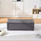 48-Inch Tufted Storage Ottoman Bench with Safety Hinge