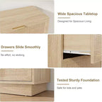 5-Drawer Rattan Dresser with Integrated Legs