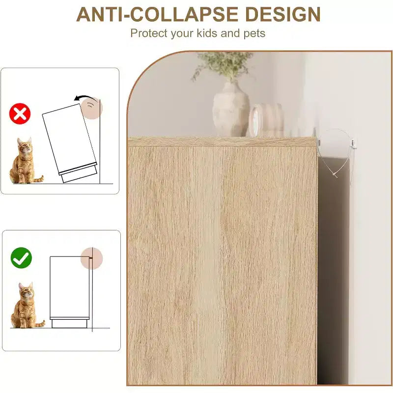 5-Drawer Rattan Dresser with Integrated Legs