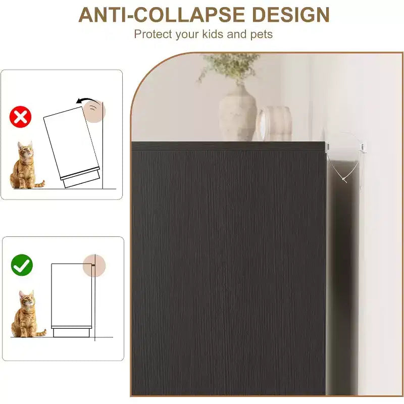 5-Drawer Rattan Dresser with Integrated Legs