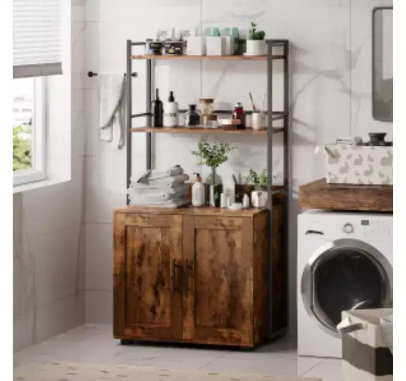 2-Tier Cat Litter Cabinet with Open Shelf
