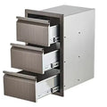COZONY Stainless Steel Triple Drawer Unit, Flush Mount 14W for Outdoor Kitchen Island & Patio