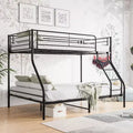 MAYEERTY Twin-Over-Full Heavy Duty Metal Bunk Bed with Enhanced Guardrail & Inclined Ladder for Bedroom & Dorm