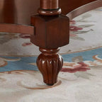 Oval Solid Wood End Table with Glass Top, 28 Inch Wide