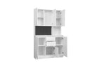 Freestanding Buffet Cabinet with Hutch – 6-Door Pantry Storage Cabinet with Charging Station