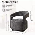 Modern Swivel Accent Chair with Curved Backrest and Chenille Upholstery
