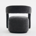 Modern Swivel Accent Chair with Curved Backrest and Chenille Upholstery