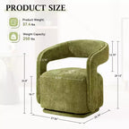 Modern Swivel Accent Chair with Curved Backrest and Chenille Upholstery