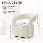 Modern Swivel Accent Chair with Curved Backrest and Chenille Upholstery