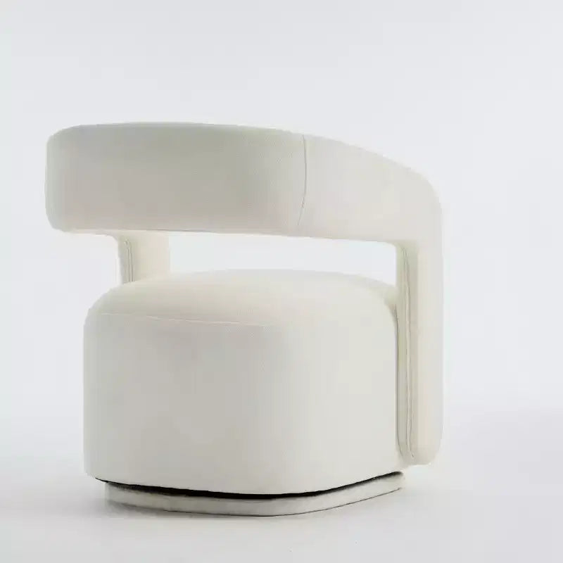 Modern Swivel Accent Chair with Curved Backrest and Chenille Upholstery