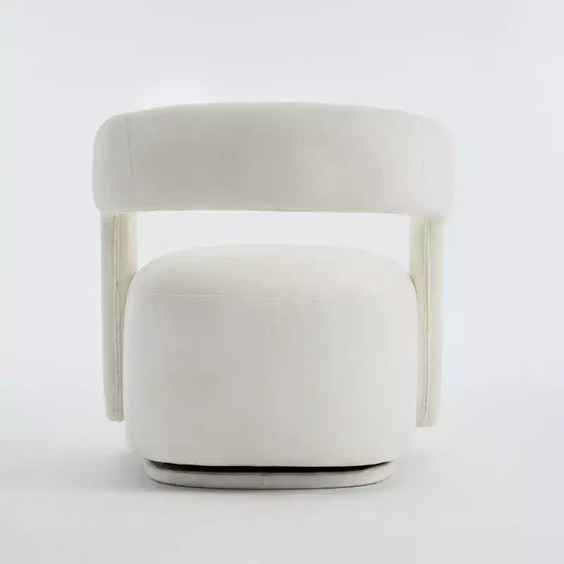 Modern Swivel Accent Chair with Curved Backrest and Chenille Upholstery