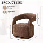 Modern Swivel Accent Chair with Curved Backrest and Chenille Upholstery
