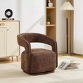 Modern Swivel Accent Chair with Curved Backrest and Chenille Upholstery, 360 Rotating Barrel Chair for Living Room or Apartment-Panipeachy