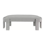 54" Oval Velvet Upholstered Bench with Plywood Frame