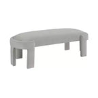 54" Oval Velvet Upholstered Bench with Plywood Frame
