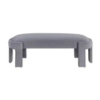 54" Oval Velvet Upholstered Bench with Plywood Frame
