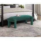 54" Oval Velvet Upholstered Bench with Plywood Frame