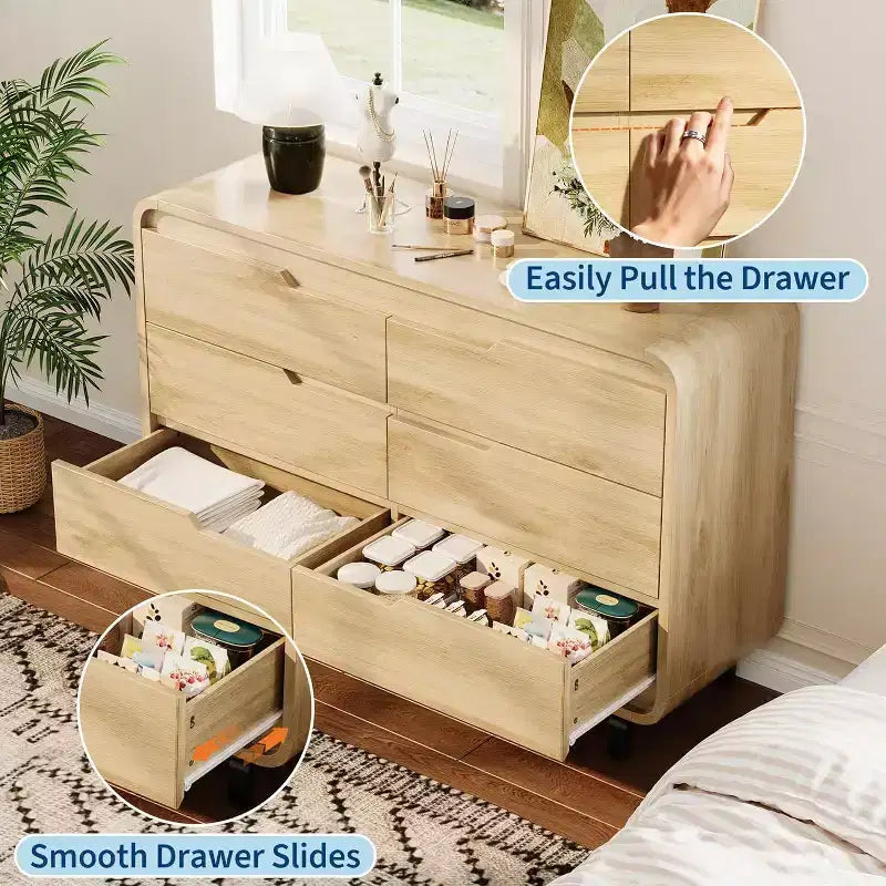 6-Drawer Dresser with Wide Storage, 47 Inch