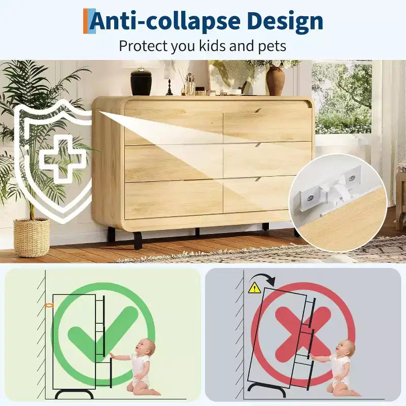 6-Drawer Dresser with Wide Storage, 47 Inch