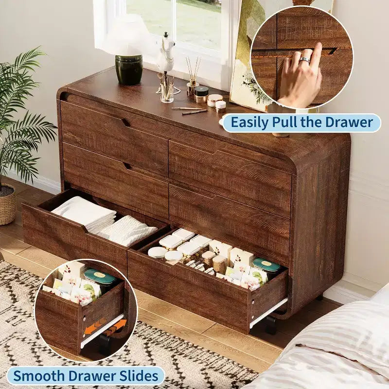 6-Drawer Dresser with Wide Storage, 47 Inch