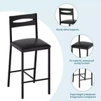 3-Piece Kitchen Table Set with Storage Shelves & 2 Upholstered Chairs - Iron and Wood Dining Table for Small Spaces, Apartments, Condos