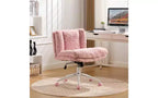 Plush Faux Alpaca Ergonomic Office Chair with Wide Seat and Swivel Base