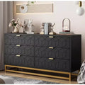 COZONY Modern 6-Drawer Dresser with Gold Handles, Double Wide Storage Chest for Living Room, Bedroom & Hallway