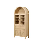 71.65" Vintage Arch Kitchen Pantry Cabinet with Adjustable Shelves