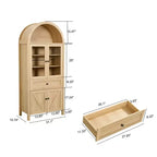 71.65" Vintage Arch Kitchen Pantry Cabinet with Adjustable Shelves