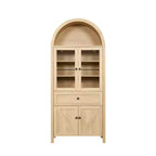 71.65" Vintage Arch Kitchen Pantry Cabinet with Adjustable Shelves