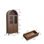 71.65" Vintage Arch Kitchen Pantry Cabinet with Adjustable Shelves