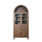 71.65" Vintage Arch Kitchen Pantry Cabinet with Adjustable Shelves