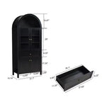 71.65" Vintage Arch Kitchen Pantry Cabinet with Adjustable Shelves