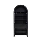 71.65" Vintage Arch Kitchen Pantry Cabinet with Adjustable Shelves