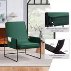 Green Accent Chair with Removable Cushion