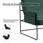 Green Accent Chair with Removable Cushion