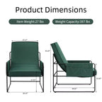 Green Accent Chair with Removable Cushion
