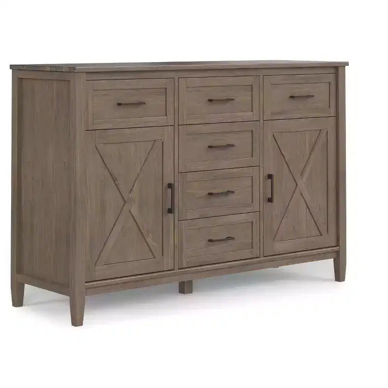 Cantina SOLID WOOD 54 inch Wide Rectangle Transitional Sideboard in Smoky Brown