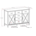 54-Inch Transitional Sideboard Buffet in Smoky Brown