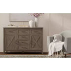 54-Inch Transitional Sideboard Buffet in Smoky Brown