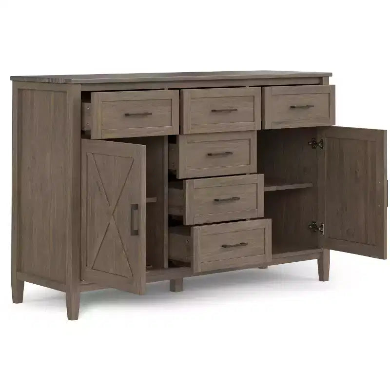 54-Inch Transitional Sideboard Buffet in Smoky Brown