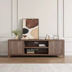 TV Stand with Fluted Doors and 2-Tier Storage for TVs up to 75 Inches