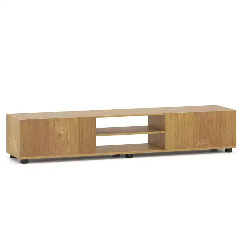 TV Stand for Up to 70-Inch TVs with Storage Cabinets and Open Shelves