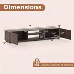 TV Stand for Up to 70-Inch TVs with Storage Cabinets and Open Shelves