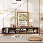 TV Stand for Up to 70-Inch TVs with Storage Cabinets and Open Shelves