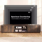 TV Stand for Up to 70-Inch TVs with Storage Cabinets and Open Shelves