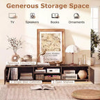 TV Stand for Up to 70-Inch TVs with Storage Cabinets and Open Shelves