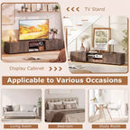 TV Stand for Up to 70-Inch TVs with Storage Cabinets and Open Shelves